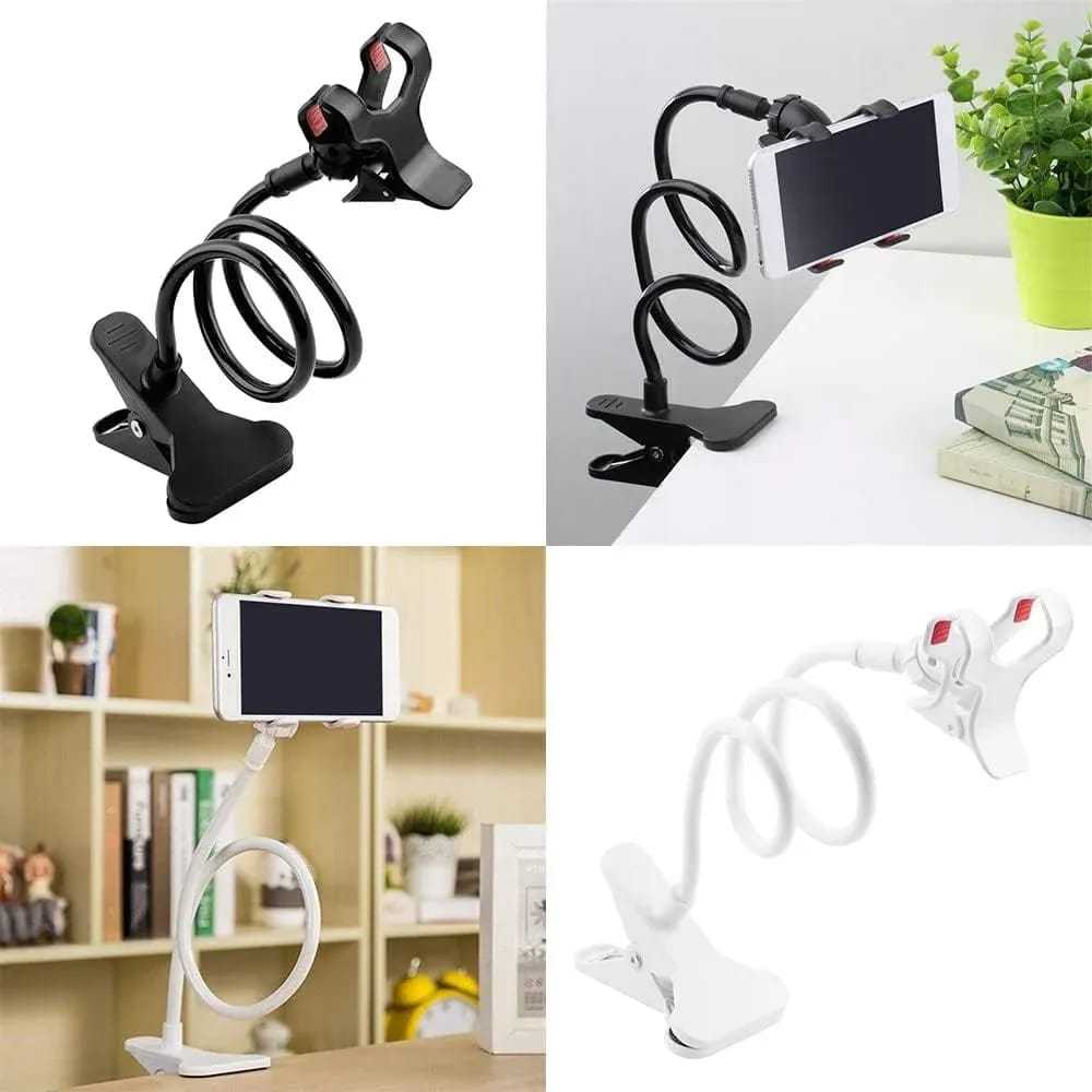 360° Flexible Gooseneck Mobile Phone Holder Clip Stand | Adjustable Desk & Bed Smartphone Mount